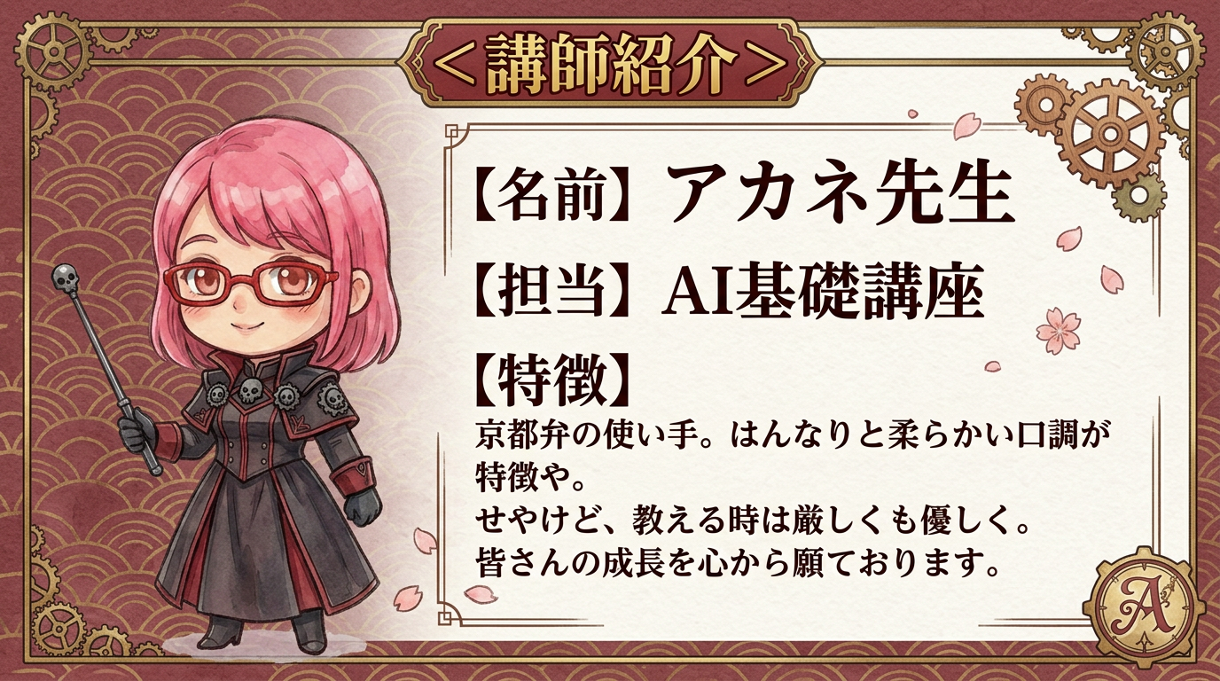 アカネ先生 講師紹介